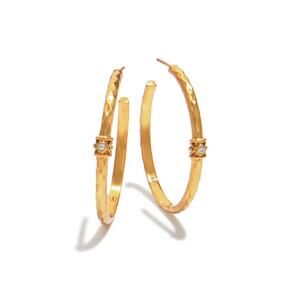 Julie Vos Savannah Stone Hoops Cz Center Stone